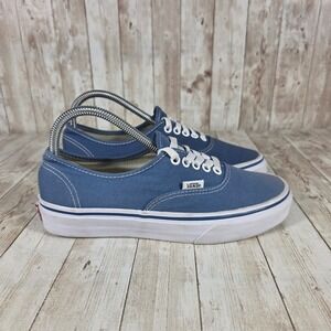 Vans Authentic Canvas Sneakers Blue White Lace Up Casual Shoes Women's 8‎